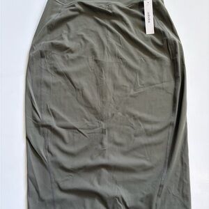 Ododos Yoga High-Rise Olive Green Active Midi Skirt